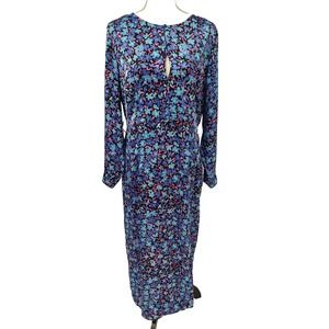 Zara Floral Print Maxi Slit Dress Lightweight Women's XL NWT " BELT IS MISSING"
